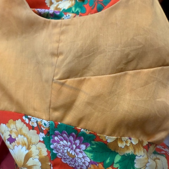 Vintage Orange Floral Fit And Flare Dress, Size Medium - Picture 12 of 12